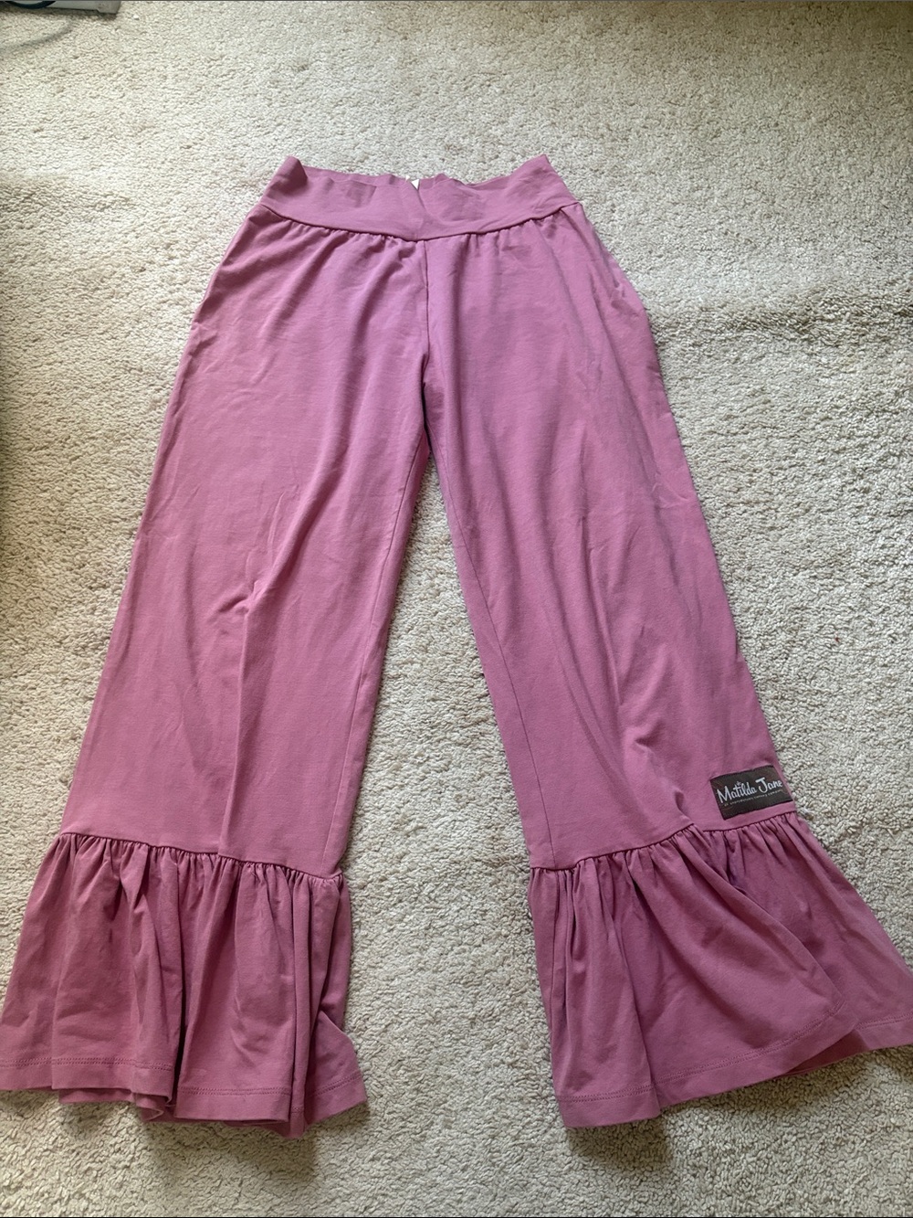 Matilda Jane Mauve Pink Ruffle-Hem Wide Leg Pants